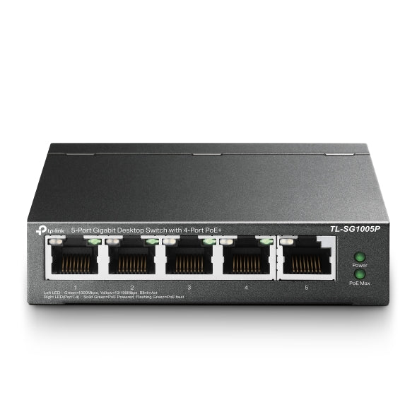 TP-Link 5-Port Gigabit Desktop Switch with 4-Port PoE+ TL-SG1005P