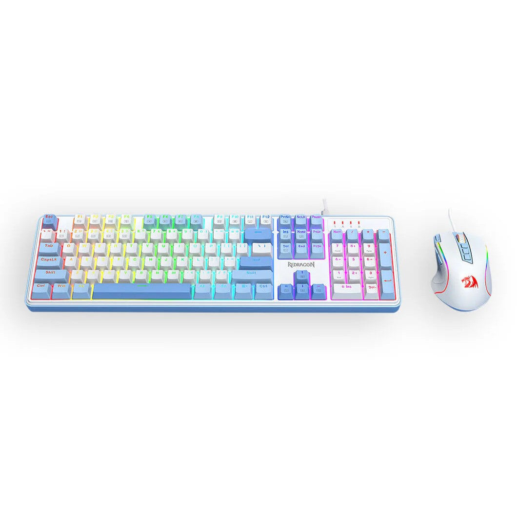 Redragon S139 White Full Size RGB Mechanical Perfect Gaming Combo