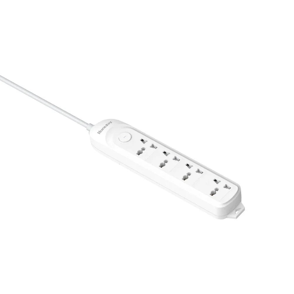 Huntkey DMA-404 Power Strip, 4 Universal AC Outlets, 10 Meter Extension Cord, Surge & Overload Protection, 2500 W / 10 A, White