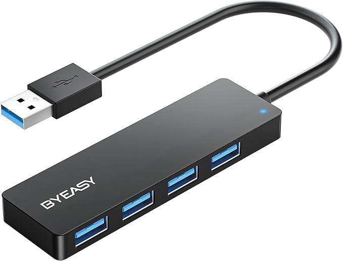 USB Hub, BYEASY 4-Port USB 3.0 Hub Ultra Slim Portable USB Splitter for iMac Pro, MacBook Air, Mac Mini/Pro, Surface Pro, Notebook PC, Laptop, USB Flash Drives