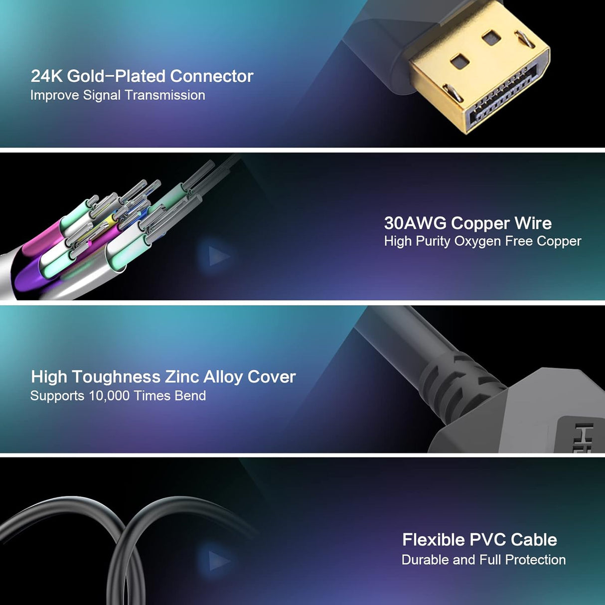 VCOM 4K DisplayPort Cable 1.4V