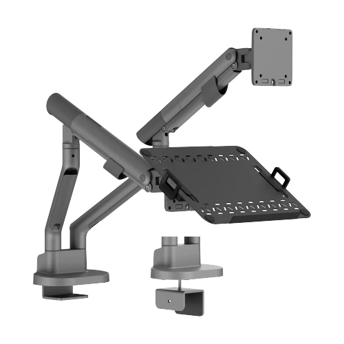 Avetron Nova Slim Mechanical Spring Monitor Arm w/ Laptop Tray – 17″–35″, 2–11 kg, Full Motion, Top-Side Mount