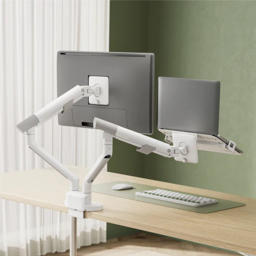 Avetron Nova Slim Mechanical Spring Monitor Arm w/ Laptop Tray – 17″–35″, 2–11 kg, Full Motion, Top-Side Mount