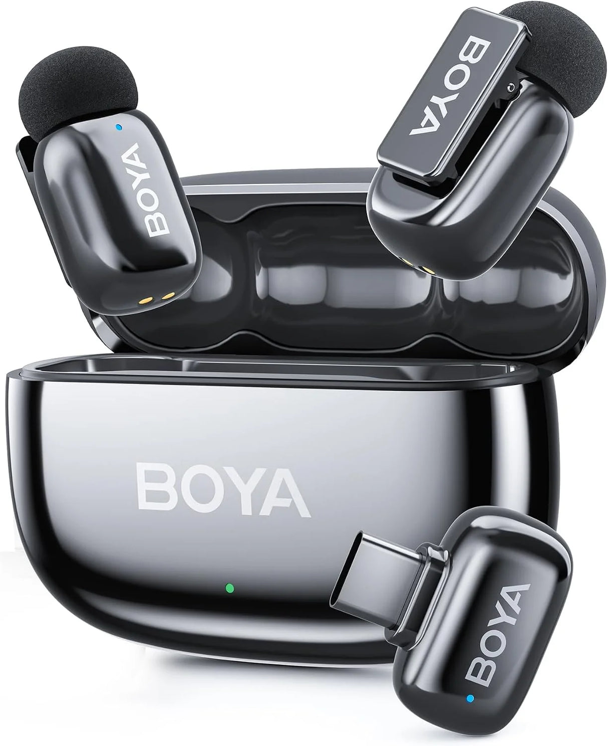 BOYA Mini 2 USB-C Wireless Lavalier Microphone Space Gray