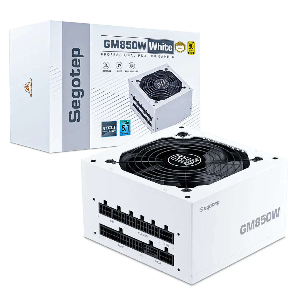 Segotep 850W Power Supply, 80 Plus Gold Full Modular PCIe 5.1 & ATX 3.1 Gaming PSU GM850