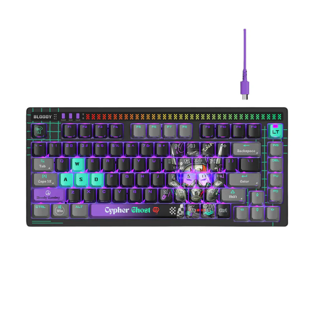Bloody AT75 Alpha Optical Switch Mechanical Keyboard 75% - Cypher Ghost