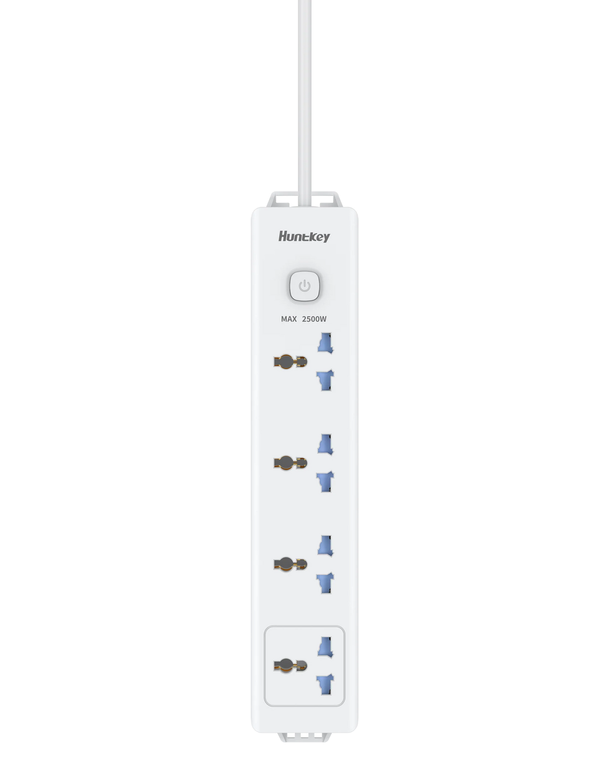 Huntkey DMB401 Power Strip, 4 Universal Sockets, 3M Heavy-Duty Extension Cable, 2500W Max Load, Flame-Retardant Build, Surge Protection, Wall Mount Design