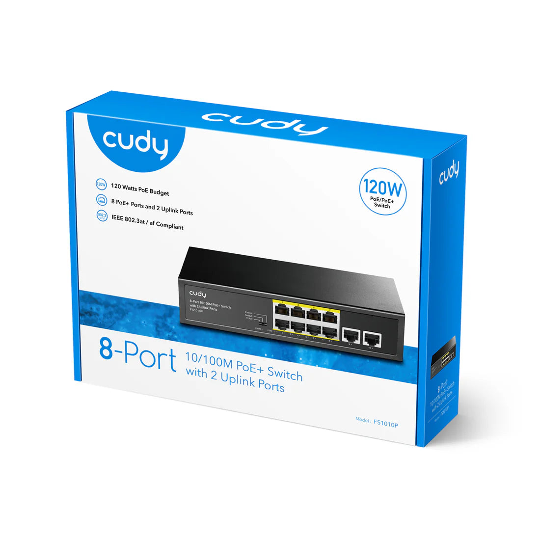 CUDY 8-FE PoE Switch with 2 Uplink FE FS1010P