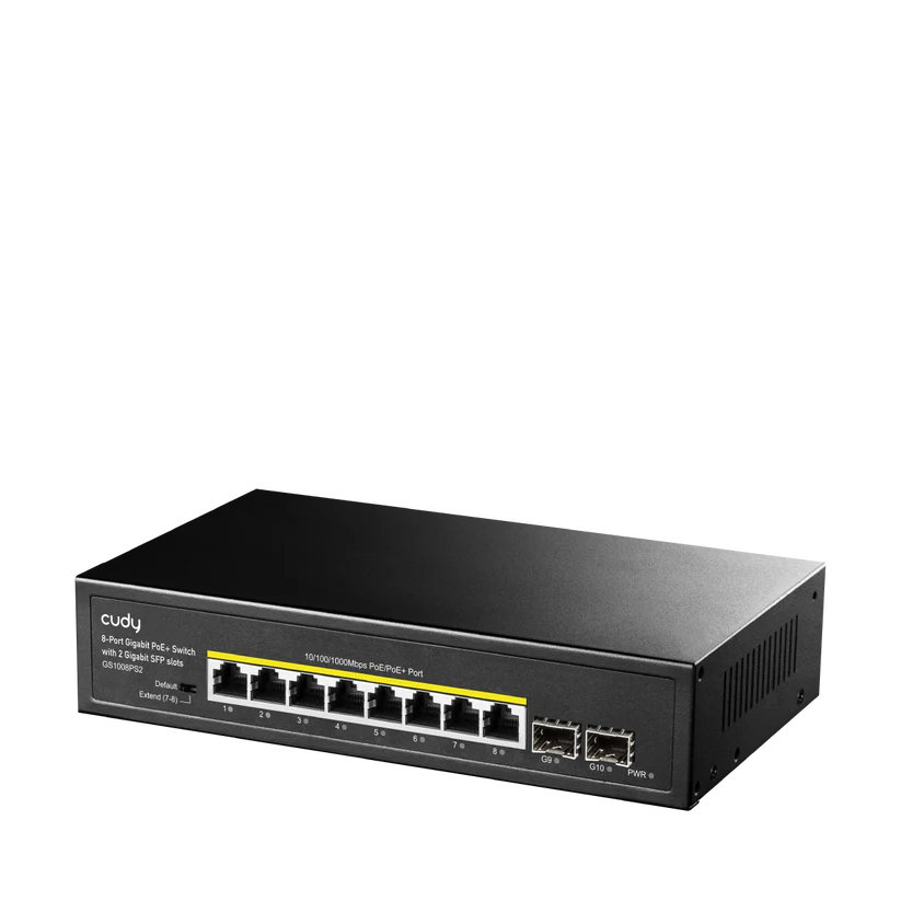 CUDY 8-GbE PoE Switch with 2 Uplink SFP GS1008PS2