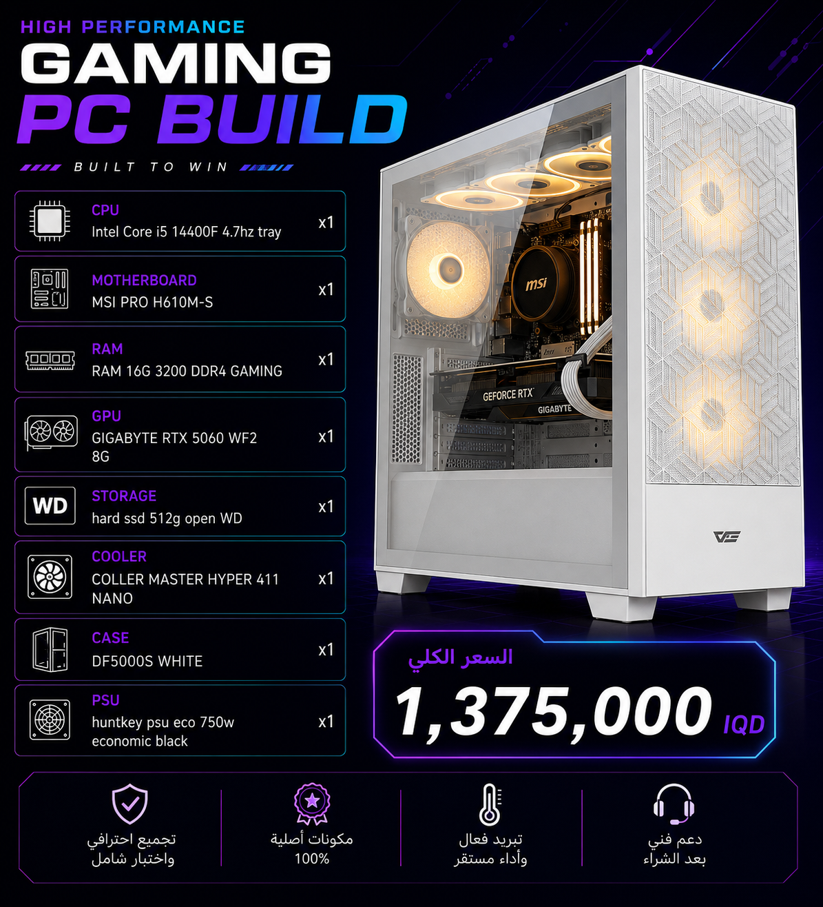 Gaming PC Build - Intel Core i5 14400F | RTX 5060 | 16GB DDR4