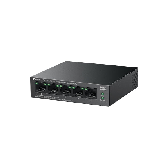 TP-Link TLS105LP 5-Port 10/100Mbps Desktop Switch with 4-Port PoE