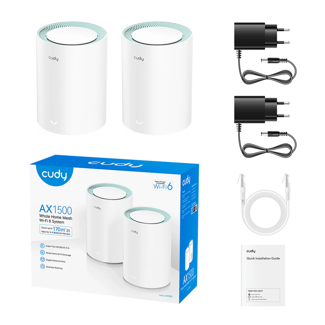 AX1500 Gigabit Mesh Wi-Fi 6 System M1500 2PACK