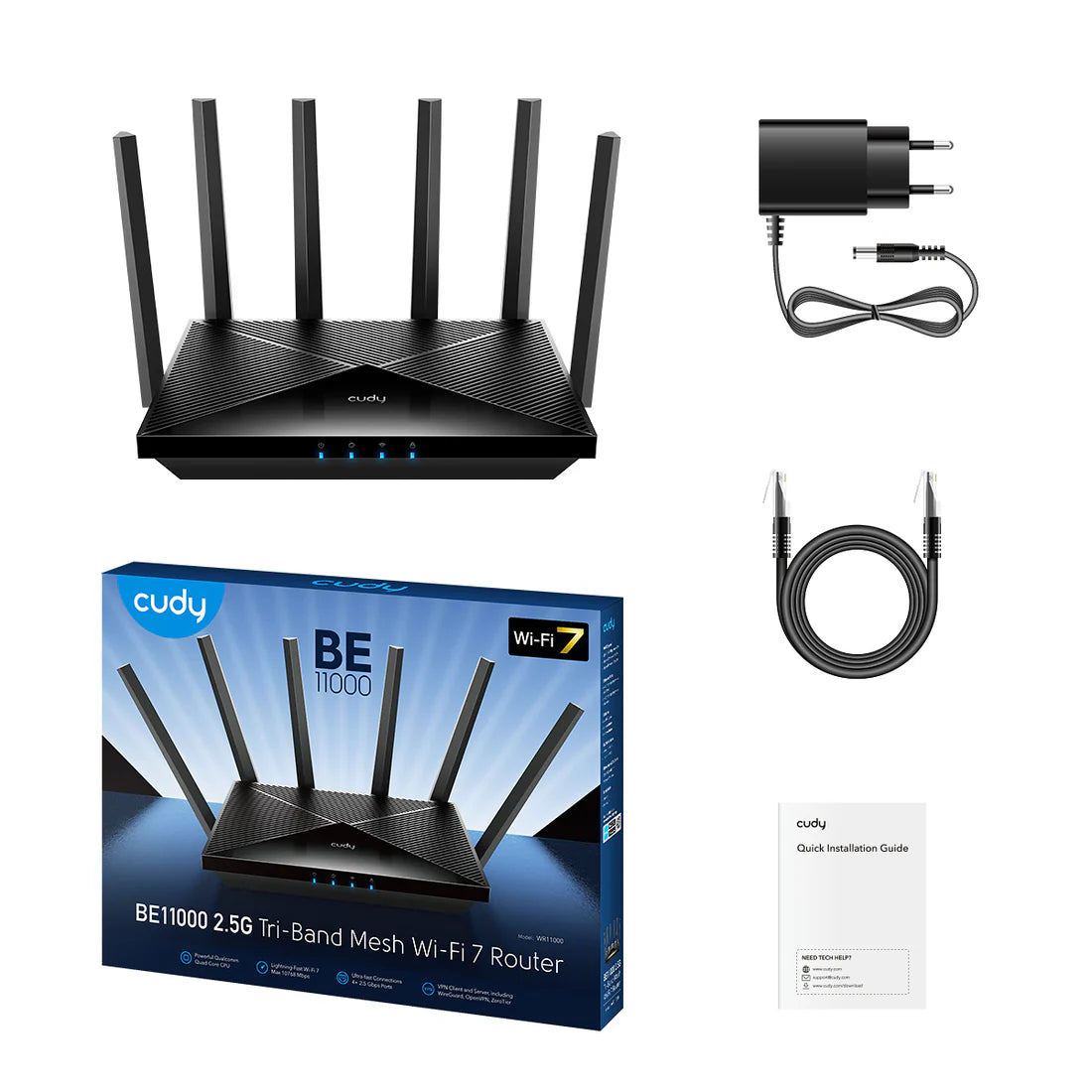 CUDY BE11000 2.5G Tri-Band Mesh Wi-Fi 7 Router