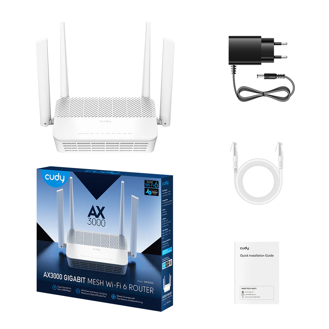 AX3000 Gigabit Mesh Wi-Fi 6 Router White