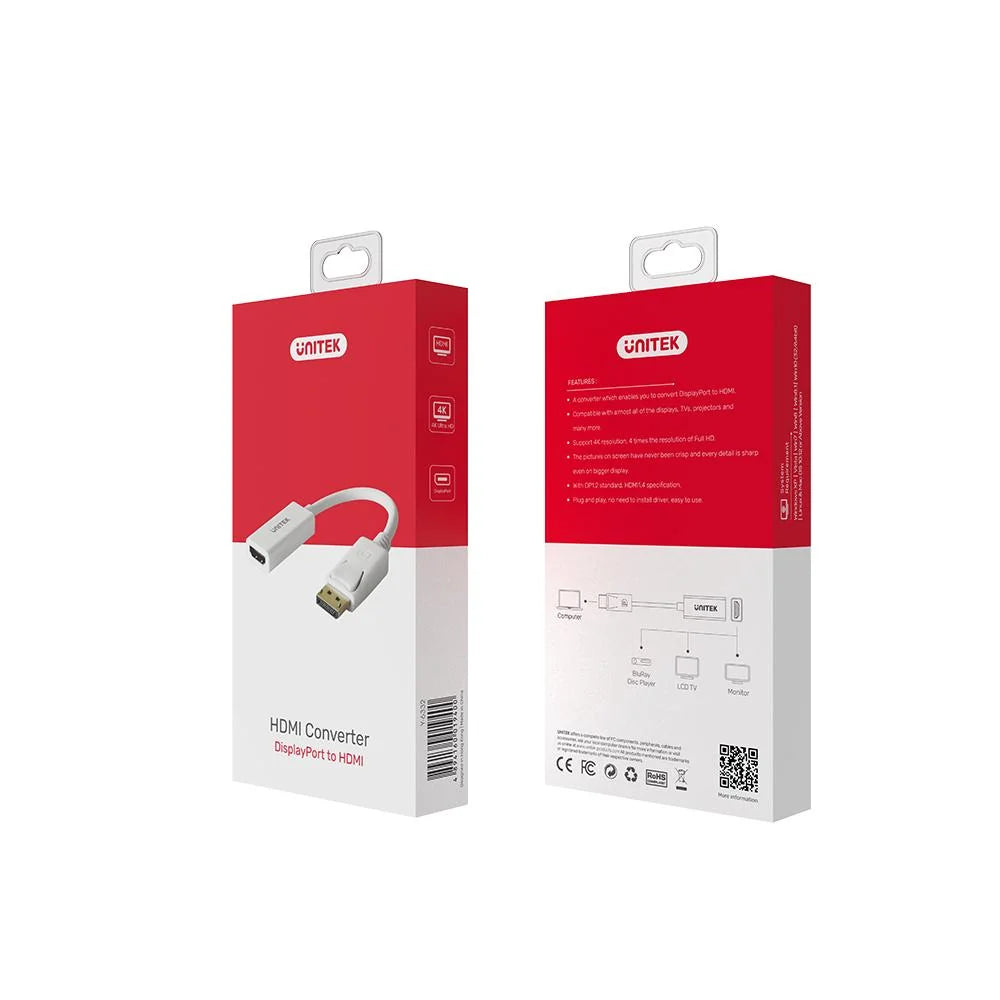 UNITEK 4K 30Hz DisplayPort to HDMI 1.4 Adapter Y-6332