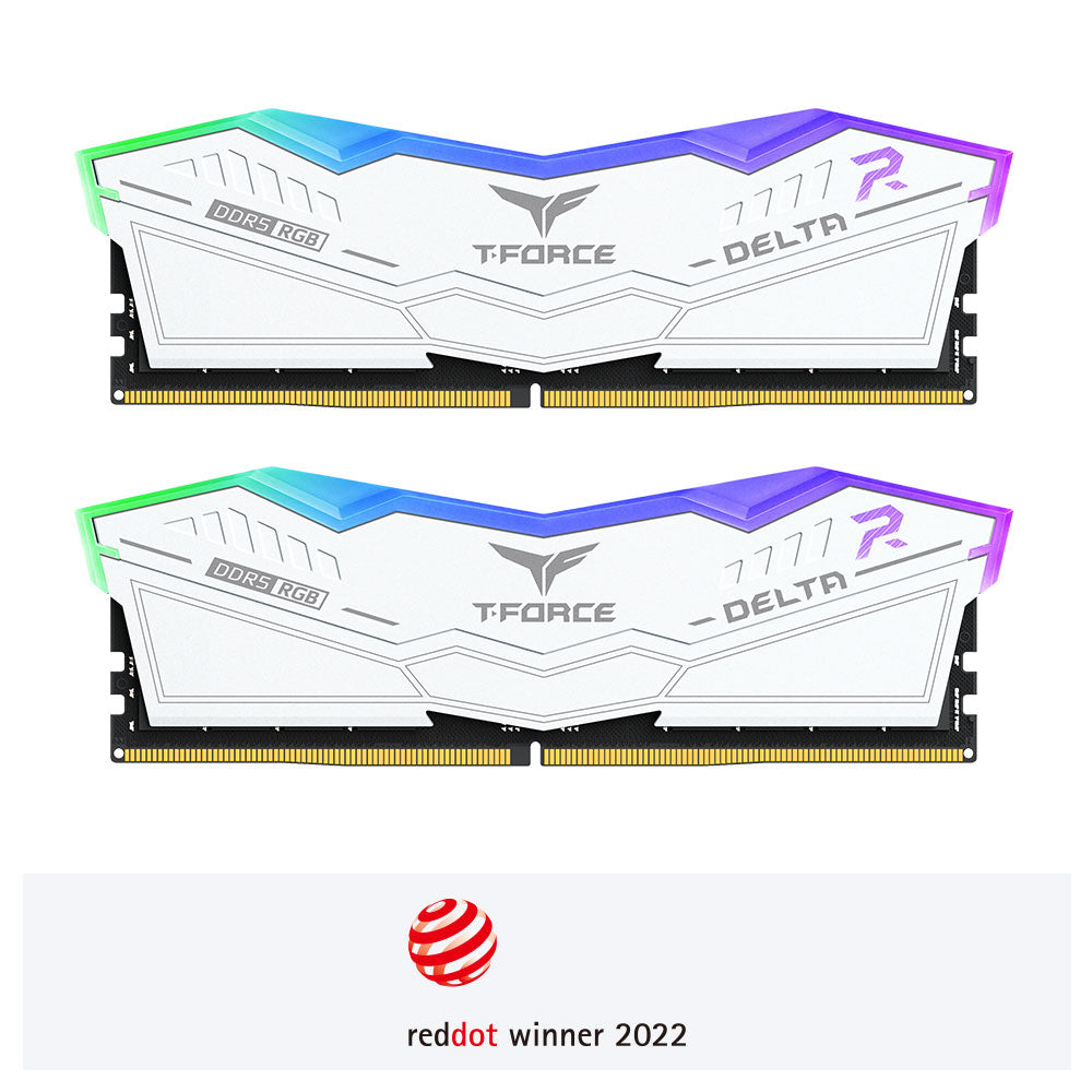 T-FORCE DELTA RGB DDR5 DESKTOP MEMORY WHITE 32G 16*2 5600MHZ CL40