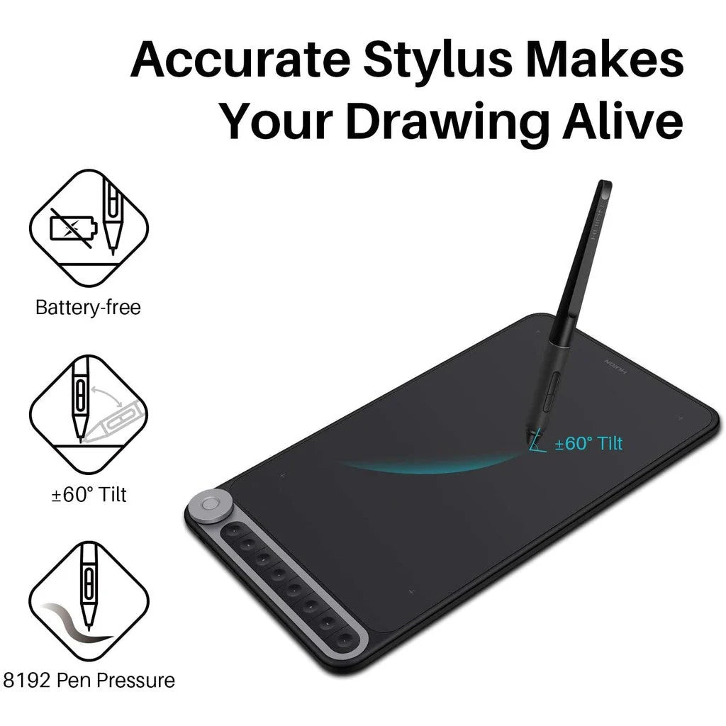 Huion Inspiroy Dial Q620M Graphic Pen Tablet - 8 programmable Keys