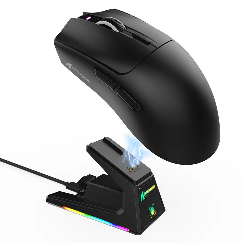 ATTACK SHARK X1 Tri-mode Gaming Mouse With Touchpad RGB Charging Dock PAW3395PRO Sensor