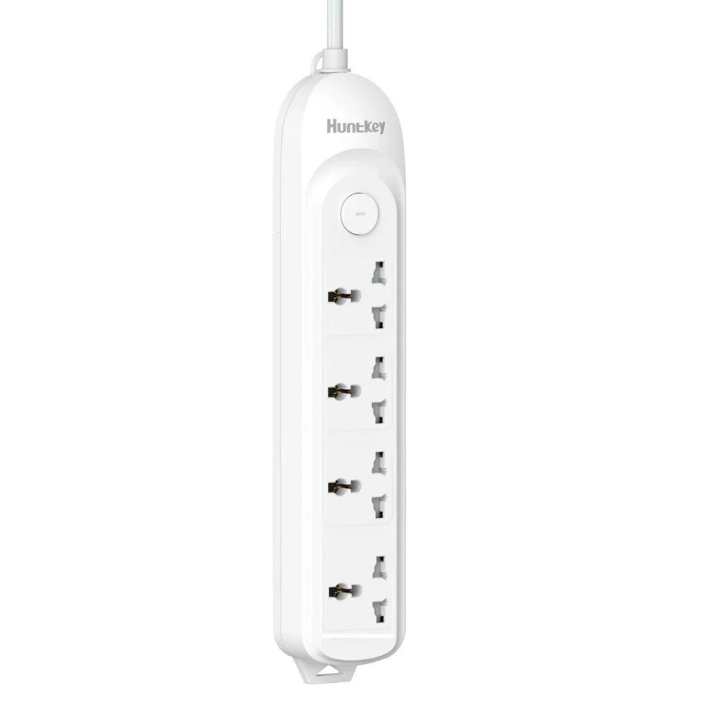 Huntkey DMA-404 Power Strip, 4 Universal AC Outlets, 10 Meter Extension Cord, Surge & Overload Protection, 2500 W / 10 A, White