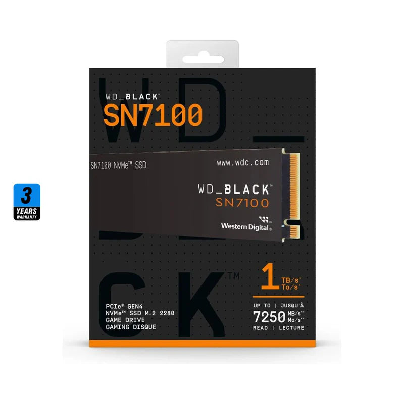 WD BLACK SN7100 1TB , 7250MB/s M.2 NVME , PCIe 4.0
