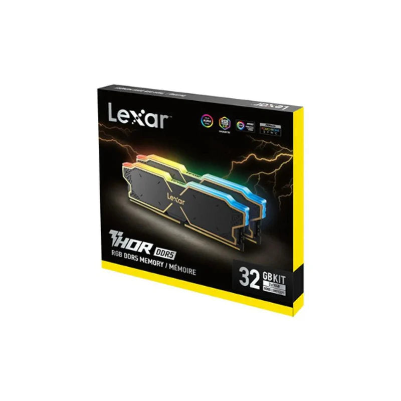Lexar THOR RGB DDR5 Ram 32GB (2x16GB) 6000MHz CL38 - Black