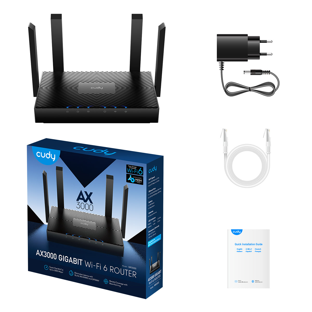 AX3000 Gigabit Wi-Fi 6 Mesh Router, Model: WR3000