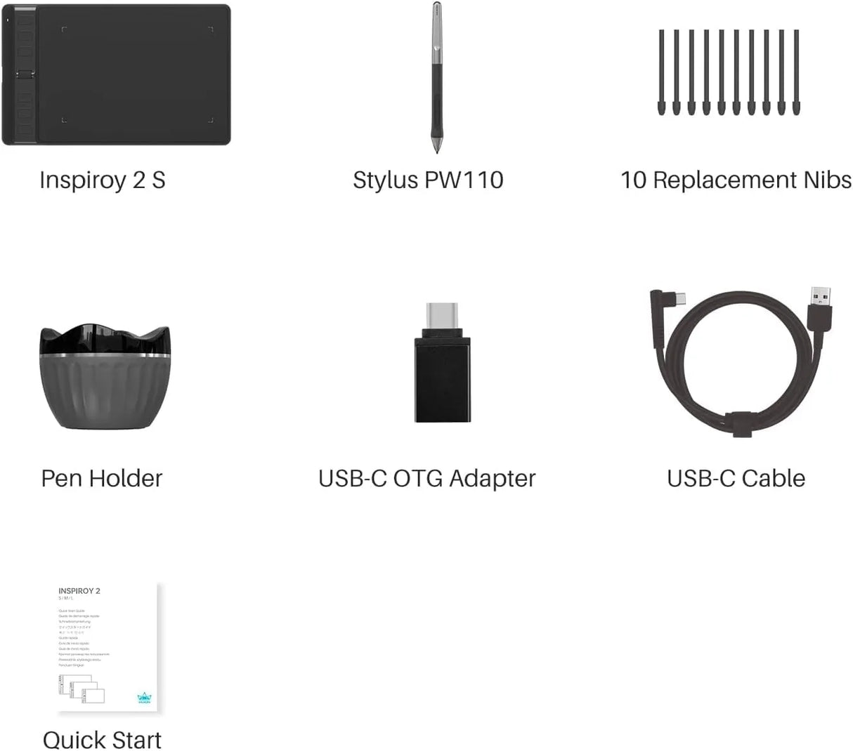 Huion Inspiroy 2 S (H641P) – Compact USB-C Graphics Tablet with PenTech 3.0, 8192 Pressure, Scroll Wheel & 6 Hotkeys