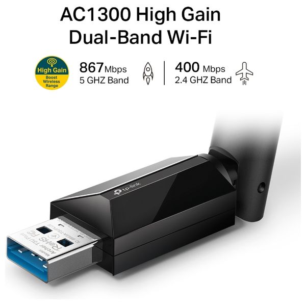 TP-LINK Archer T3U Plus AC1300 - USB Wireless Adapter