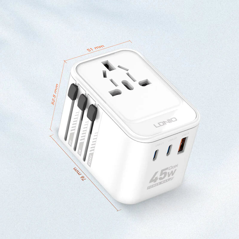 LDNIO 3 USB Ports 45W GaN Travel Adapter Z8