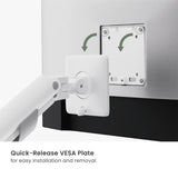 Avetron Nova Slim Mechanical Spring Monitor Arm w/ Laptop Tray – 17″–35″, 2–11 kg, Full Motion, Top-Side Mount