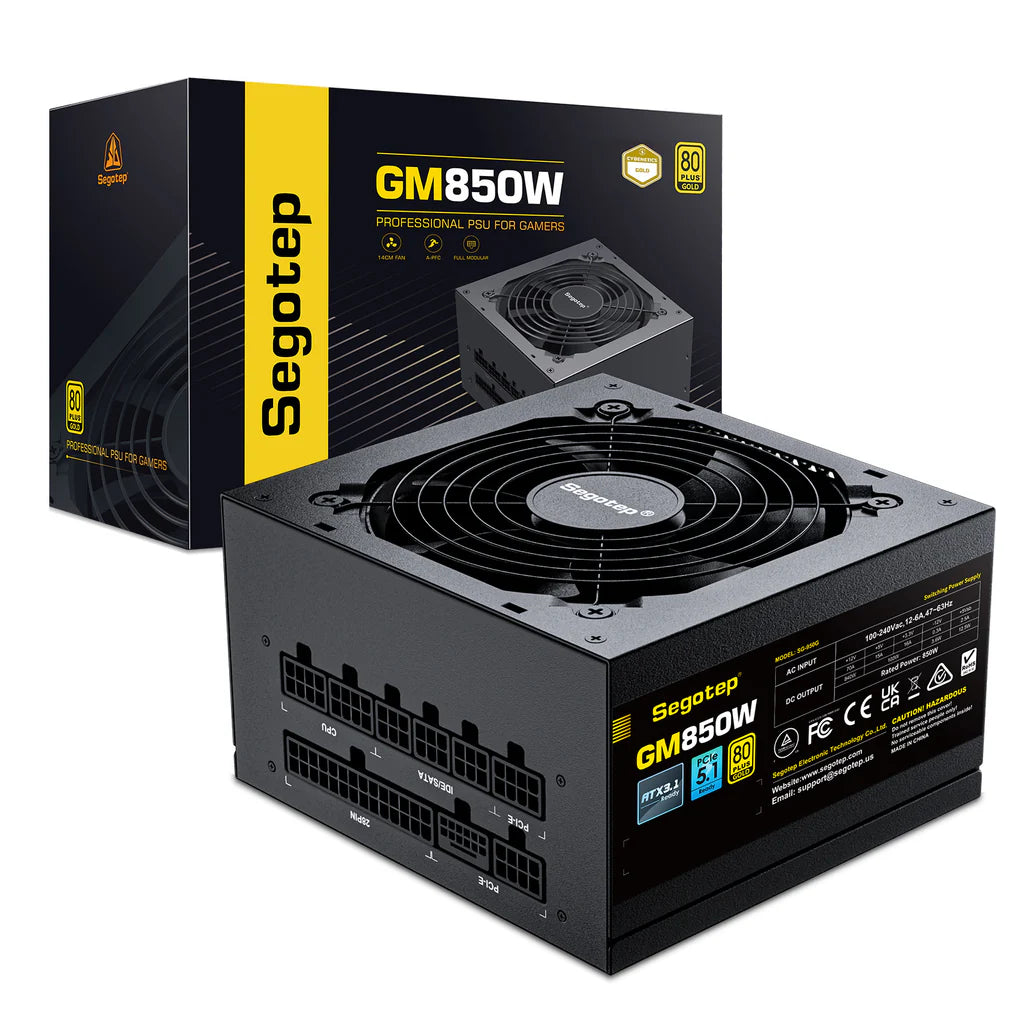 Segotep 850W Power Supply, 80 Plus Gold Full Modular PCIe 5.1 & ATX 3.1 Gaming PSU GM850