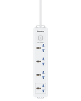 Huntkey DMB401 Power Strip, 4 Universal Sockets, 3M Heavy-Duty Extension Cable, 2500W Max Load, Flame-Retardant Build, Surge Protection, Wall Mount Design