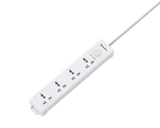 Huntkey DMB401 Power Strip, 4 Universal Sockets, 3M Heavy-Duty Extension Cable, 2500W Max Load, Flame-Retardant Build, Surge Protection, Wall Mount Design