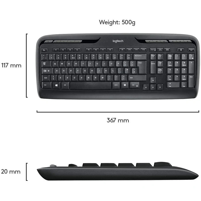 Logitech MK330 Wireless Keyboard and Mouse Combo - Arabic