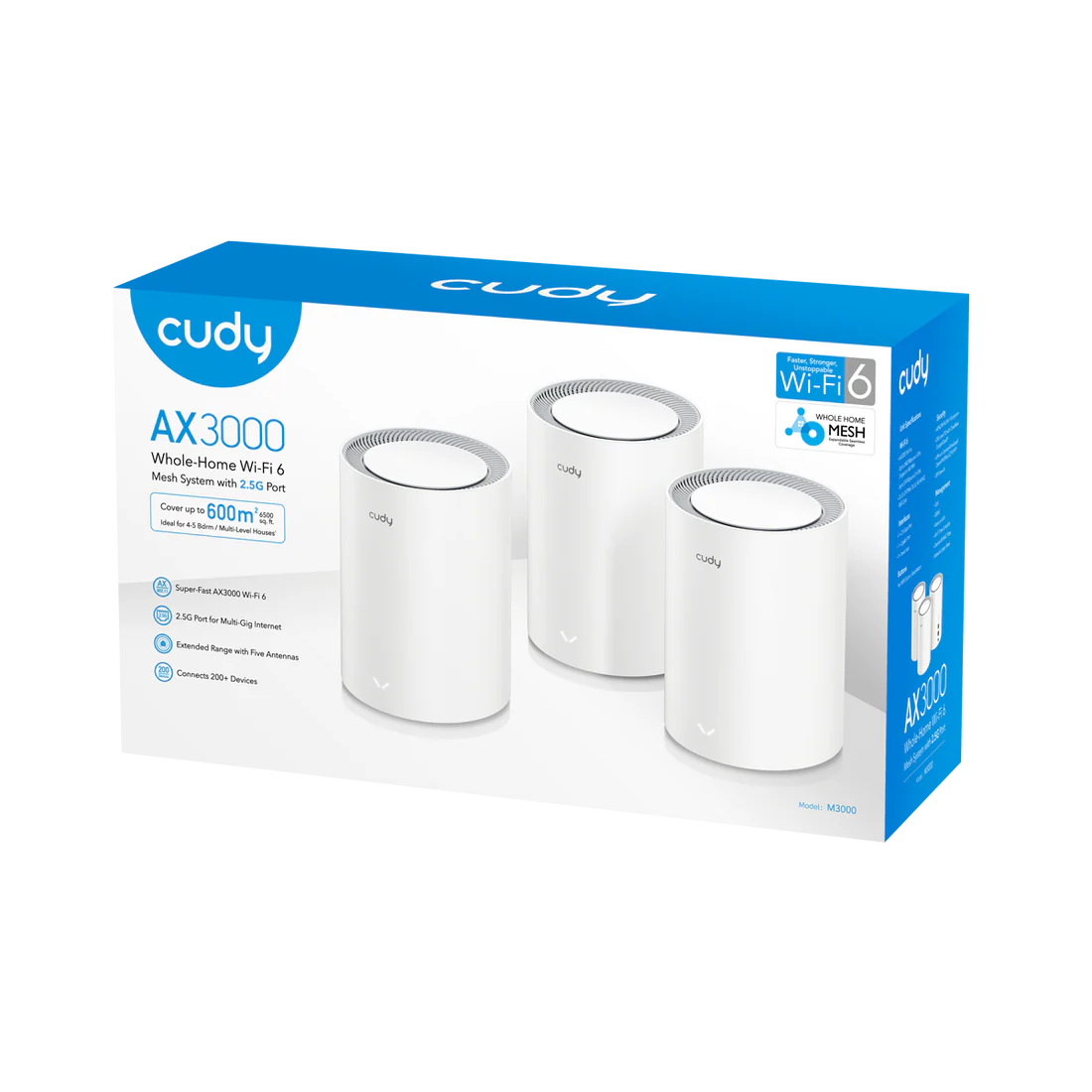 AX3000 2.5G Mesh Wi-Fi 6 System White M3000