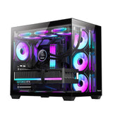 Huntkey S970 Max Storm Blizzard Edition Gaming PC Case, Full View Triple Tempered Glass, ATX/M-ATX/Mini-ITX Support, Up to 10 Fans & 360mm Liquid Cooling, 400mm GPU Clearance (Fans Not Included)