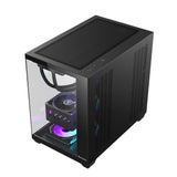 Huntkey S970 Max Storm Blizzard Edition Gaming PC Case, Full View Triple Tempered Glass, ATX/M-ATX/Mini-ITX Support, Up to 10 Fans & 360mm Liquid Cooling, 400mm GPU Clearance (Fans Not Included)