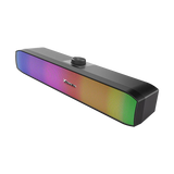 XTRIKE ME SK-605 Soundbar RGB Gaming Speaker USB2.0 Stereo sound bar – RGB Luminous -Volume Knob control – Wired USB Powered +3.5mm,for PC and Laptop, Home theatre | Black
