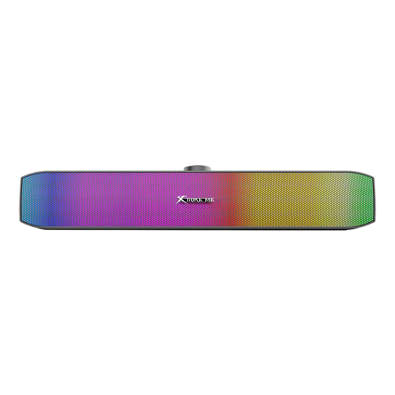 XTRIKE ME SK-605 Soundbar RGB Gaming Speaker USB2.0 Stereo sound bar – RGB Luminous -Volume Knob control – Wired USB Powered +3.5mm,for PC and Laptop, Home theatre | Black