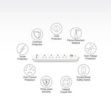 Huntkey Suc-507 Power Strip Surge Protector With 4 Outlets And 2 Usb Ports