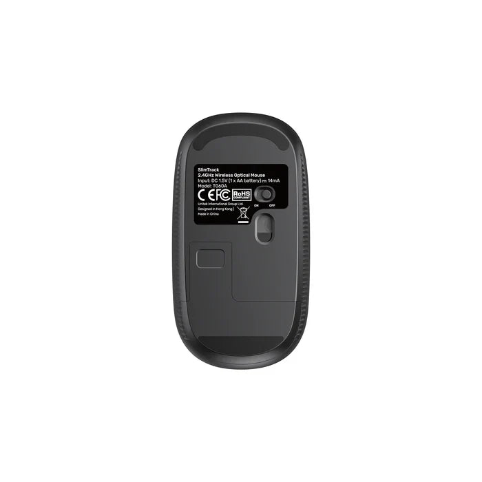 UNITEK SlimTrack Wireless Optical Mouse, 2.4GHz 1600 DPI Silent Click Ergonomic Design, USB Plug T060A