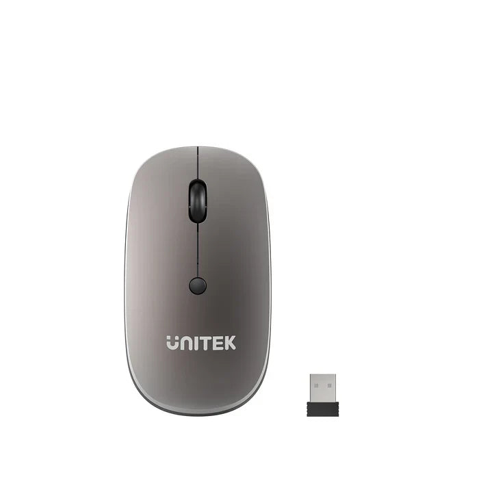 UNITEK SlimTrack Wireless Optical Mouse, 2.4GHz 1600 DPI Silent Click Ergonomic Design, USB Plug T060A