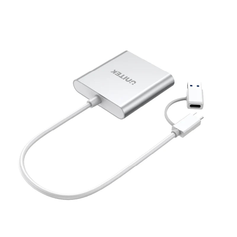 UNITEK Y-9313D 3 Ports USB3.0 Card Reader With USB-C Adapter