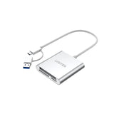 UNITEK Y-9313D 3 Ports USB3.0 Card Reader With USB-C Adapter