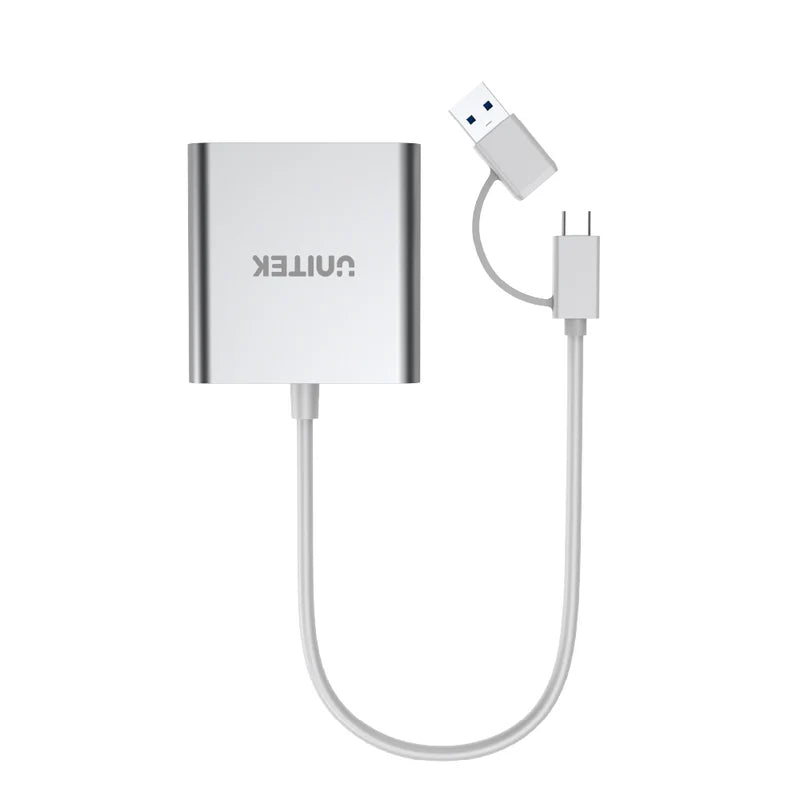 UNITEK Y-9313D 3 Ports USB3.0 Card Reader With USB-C Adapter