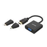 UNITEK HDMI to VGA Adapter with 3.5mm for Stereo Audio plus Mini & Micro HDMI Adapter Y-6355