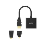 UNITEK HDMI to VGA Adapter with 3.5mm for Stereo Audio plus Mini & Micro HDMI Adapter Y-6355