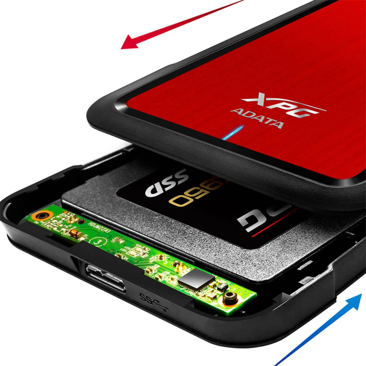 ADATA EX500 External Enclosure - Black/Red