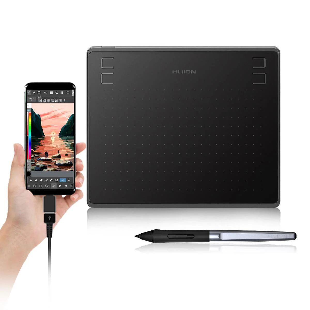 Huion HS64 Graphic Pen Tablet with 4 Programmable Express Keys