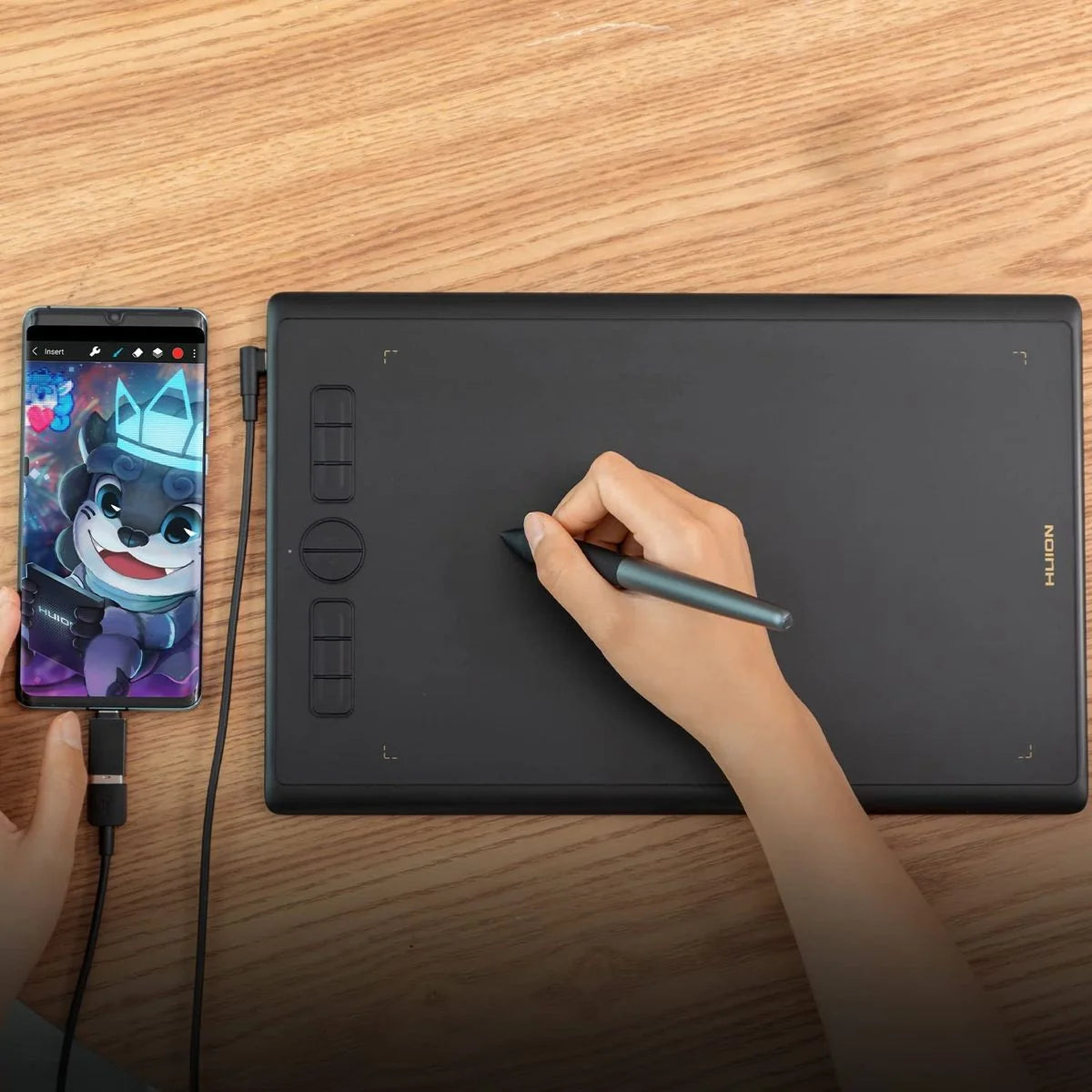 Huion Inspiroy H610X - Advanced Pen Tablet with 8192 Pressure Levels and USB-C Interface